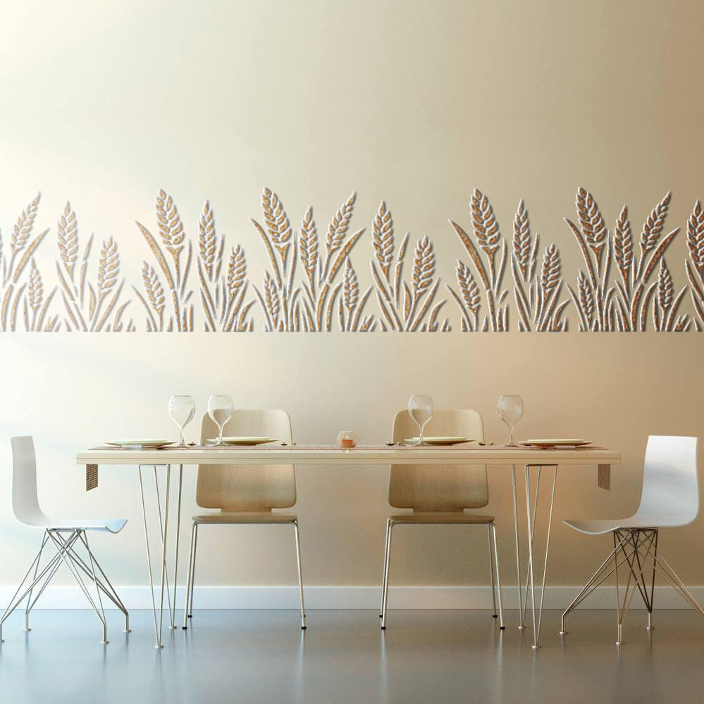 Трафарет товстий 3 мм для штукатурки з безшовним візерунком Колоски (400х670), фото 1