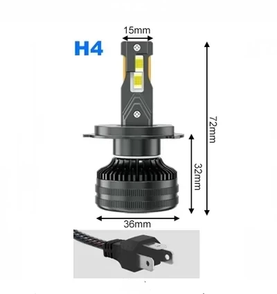 H4 LED CSP 7750 CANBUS лампа 2 шт. ближній-дальний світ головна фара, фото 1