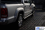 Бічні труби (2 шт., нерж) 70мм для Volkswagen Amarok 2010-2022 рр, фото 3