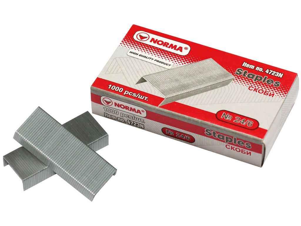 Скоби для степлеру,24/6 1000шт 4723 norma ТМ NORMA, фото 1