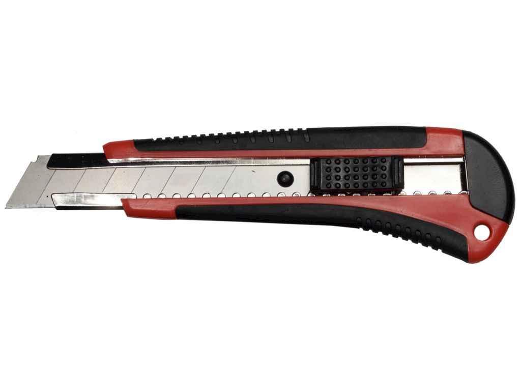 Ніж трафарет. 18мм,автофікс.,метал.напр. Прогумов.,4-348 ice ТМ 4OFFICE BP, фото 1