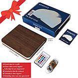 Світлодіодна книжкова лампа Дерев'яна складана лампа з дистанційним керуванням, 16 кольорів та таймером - BONNYCO, фото 2