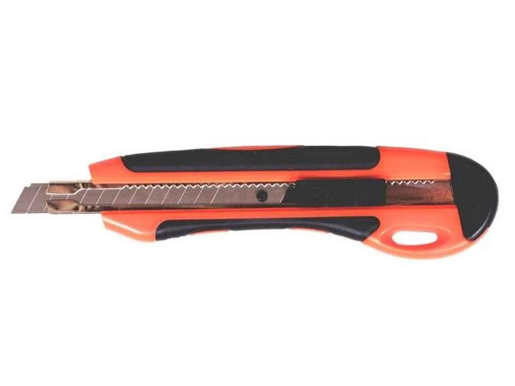 Ніж канцелярський трафарет., 9мм,автофікс., метал.напр., прогум., 4524, ТМ NORMA BP, фото 1