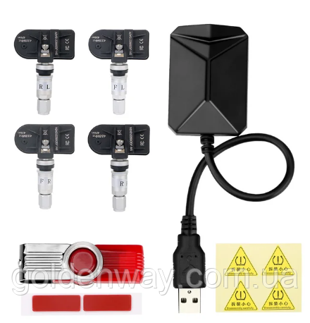 Система TPMS датчики контролю тиску в шинах для ANDROID автомагнітоли внутрішні датчики коліс, фото 1