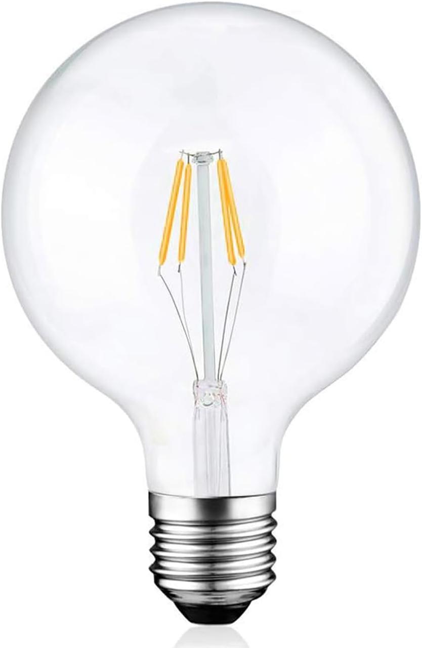 Вінтажні великі глобусні лампи Bonlux G125, світлодіодна глобусна лампа E27 з регульованою яскравістю, 4 Вт, теплий білий колір, фото 1