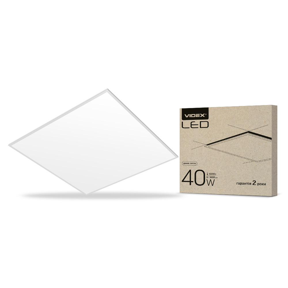 LED-панель Videx 40W 6200K матова VL-P406W 23982