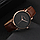 Жіночий годинник Geneva Classic steel watch чорний із коричневим ремінцем, фото 4