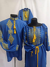 Вишиванки (домоткане полотно блакитне) "Еней+Гуцулка+Коловорот". Чоловіча, жіноча, для хлопчика), фото 5