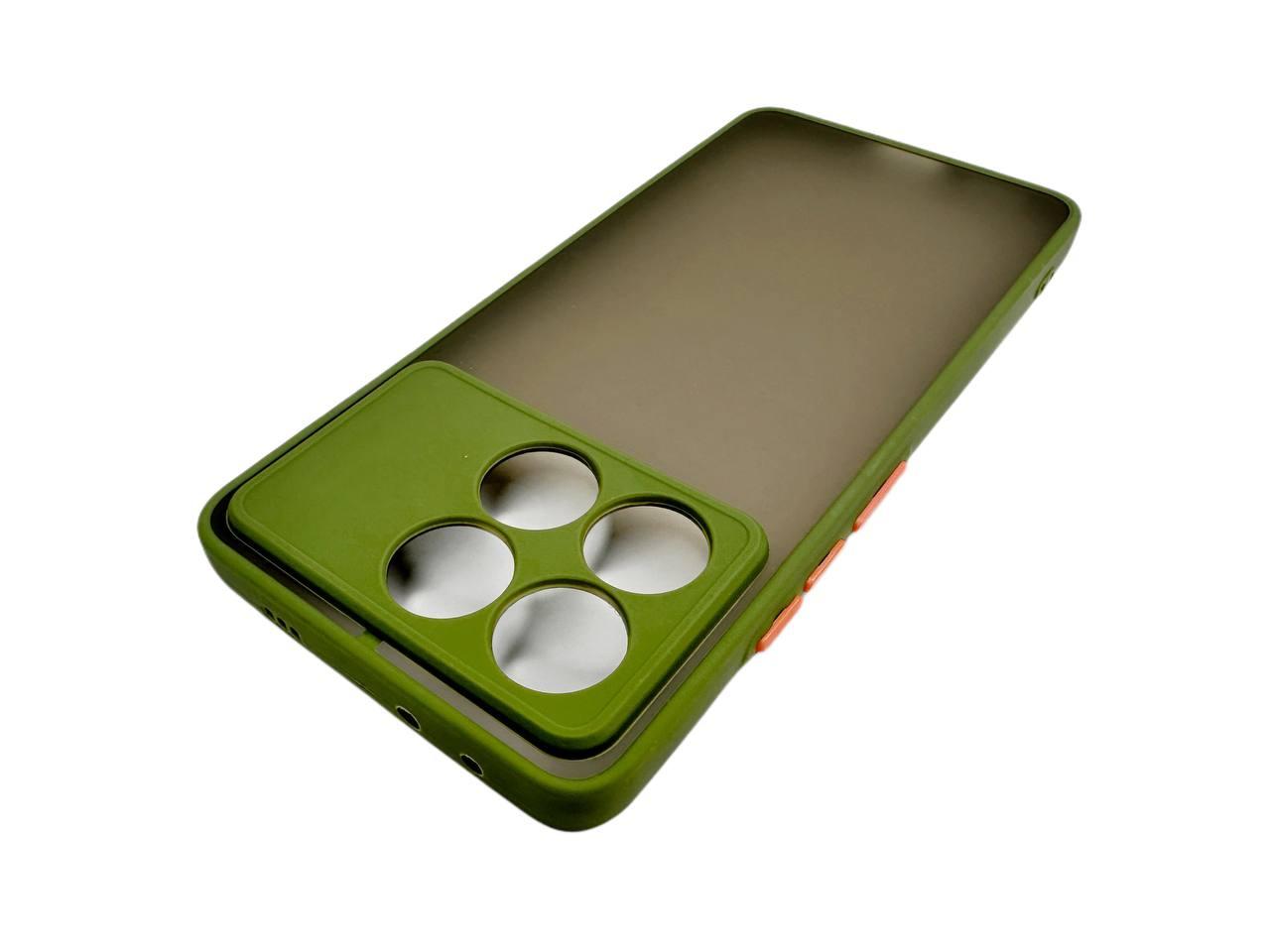 Протиударний матовий чохол для Poco X6 Pro 5g хакі бампер