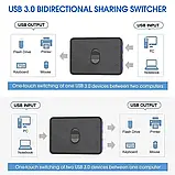 USB 3.0 перемикач, Механічний комутатор, світч на 3 порти, фото 7