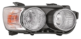 Фара права Chevrolet Aveo T300 SDN/HB 11-16 (H7/H1/PY21W/W5W) TYC ел., з кор., хром