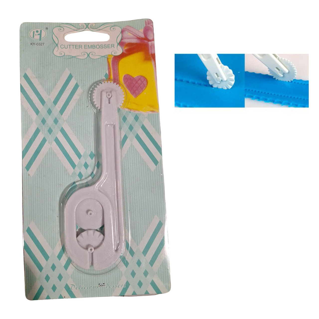 Колесо кулінарне для нарізки та створення візерунків у вигляді швів на мастиці зі змінними 3 насадками