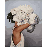 Картина за номерами 0144 ОРТ Дівчина Білі півонії 40*50 [tsi184871-ТCІ]
