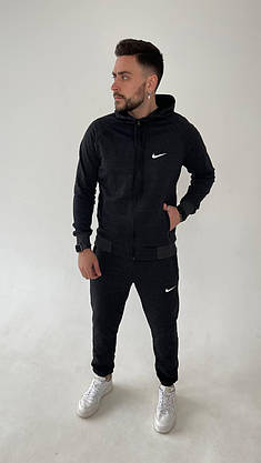 Спортивний костюм чоловічий Nike темно-сірий з капюшоном костюм модний на хлопця підлітка повсякденний стильний, фото 3