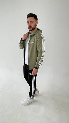 Спортивный костюм мужской Adidas весна-осень повседневный стильный молодежный с капюшоном кофта на молнии, фото 5