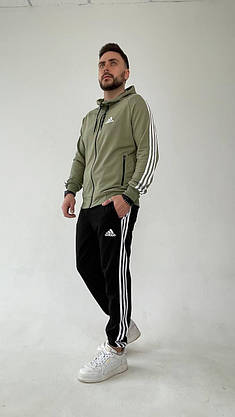 Спортивный костюм мужской Adidas весна-осень повседневный стильный молодежный с капюшоном кофта на молнии, фото 6