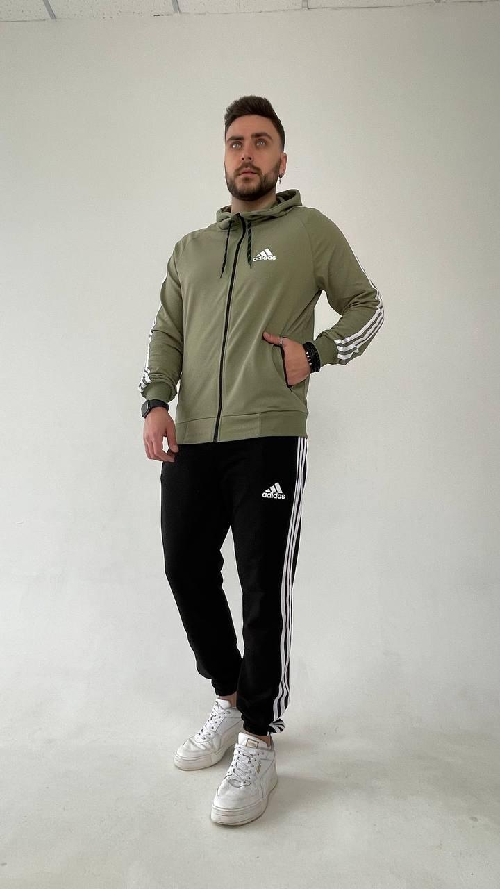 Спортивный костюм мужской Adidas весна-осень повседневный стильный молодежный с капюшоном кофта на молнии