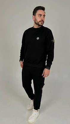 Спортивний костюм чоловічий чорний stone island стильний молодіжний прогулянковий на хлопця модний гарний, фото 5