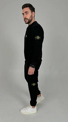Спортивний костюм чоловічий чорний stone island стильний молодіжний прогулянковий на хлопця модний гарний, фото 6