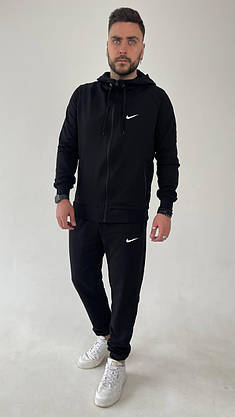 Чорний спортивний костюм чоловічий Nike весна-осінь з капюшоном костюм модний на хлопця підлітка повсякденний, фото 3