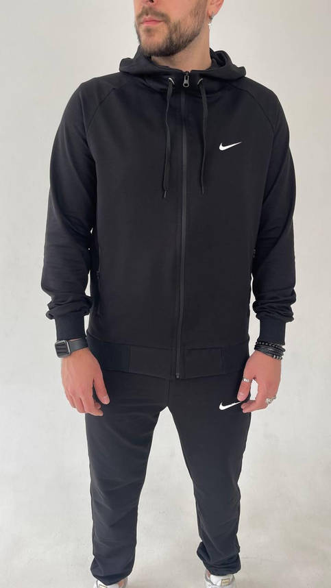Чорний спортивний костюм чоловічий Nike весна-осінь з капюшоном костюм модний на хлопця підлітка повсякденний, фото 1