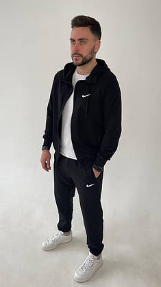 Чорний спортивний костюм чоловічий Nike весна-осінь з капюшоном костюм модний на хлопця підлітка повсякденний, фото 6