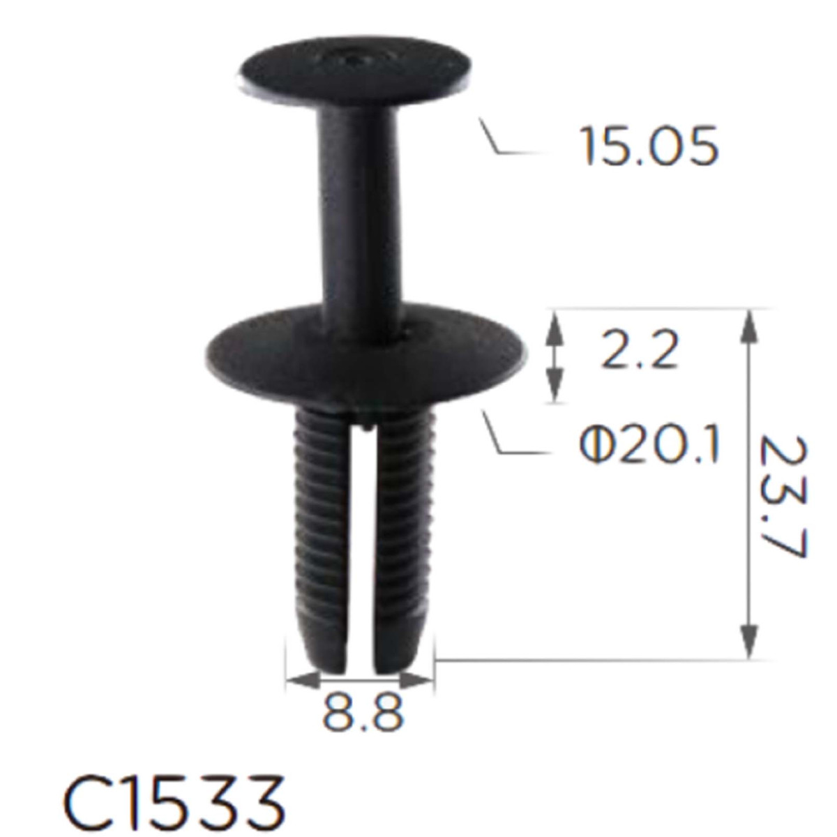 Кліпса криплення Натискна Розпорошена BMW (51127004445 11655) C1533, фото 1