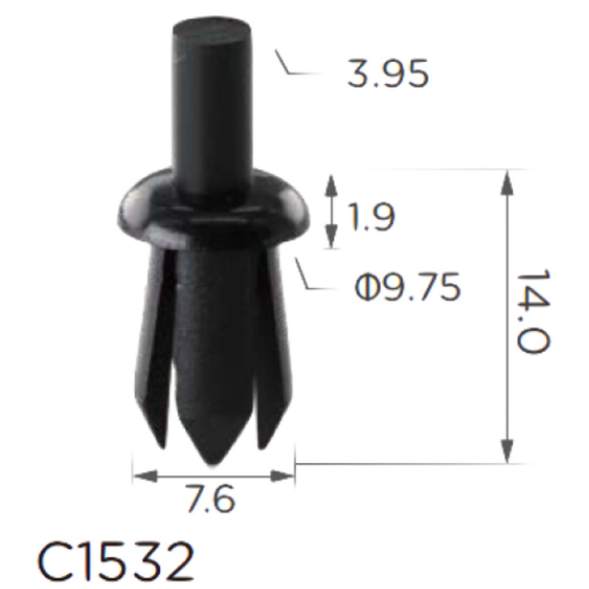 Кліпса криплення Натискна Розпорошена BMW (51467002606 11900) C1532, фото 1