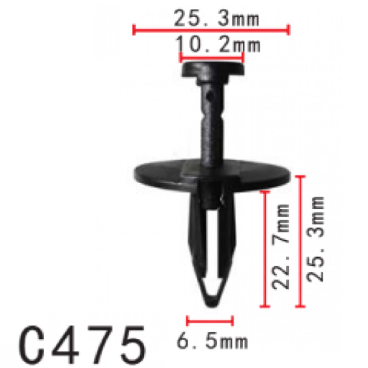 Кліпса криплення Натискна Розпочинна FORD GM (N802781S 14093088 W704340S300 N802781-S 11801) C0475, фото 1