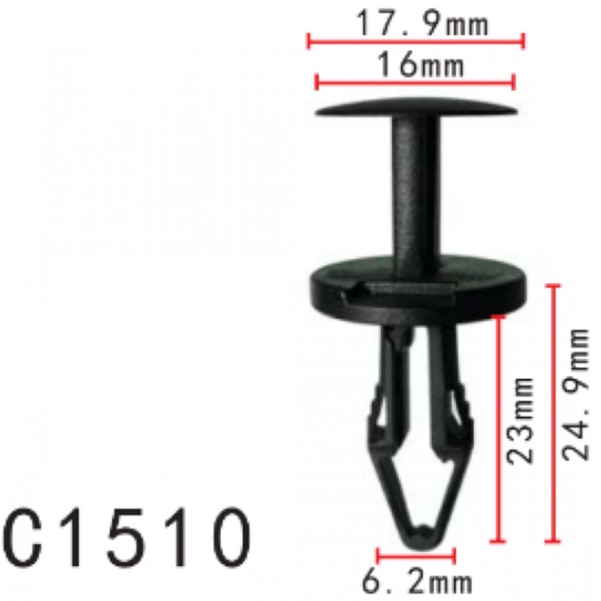 Кліпса криплення Натискна Розпочинна GM FORD (W713331S300 11589291 W713331-S300 11845 6509884AA) C1510, фото 1