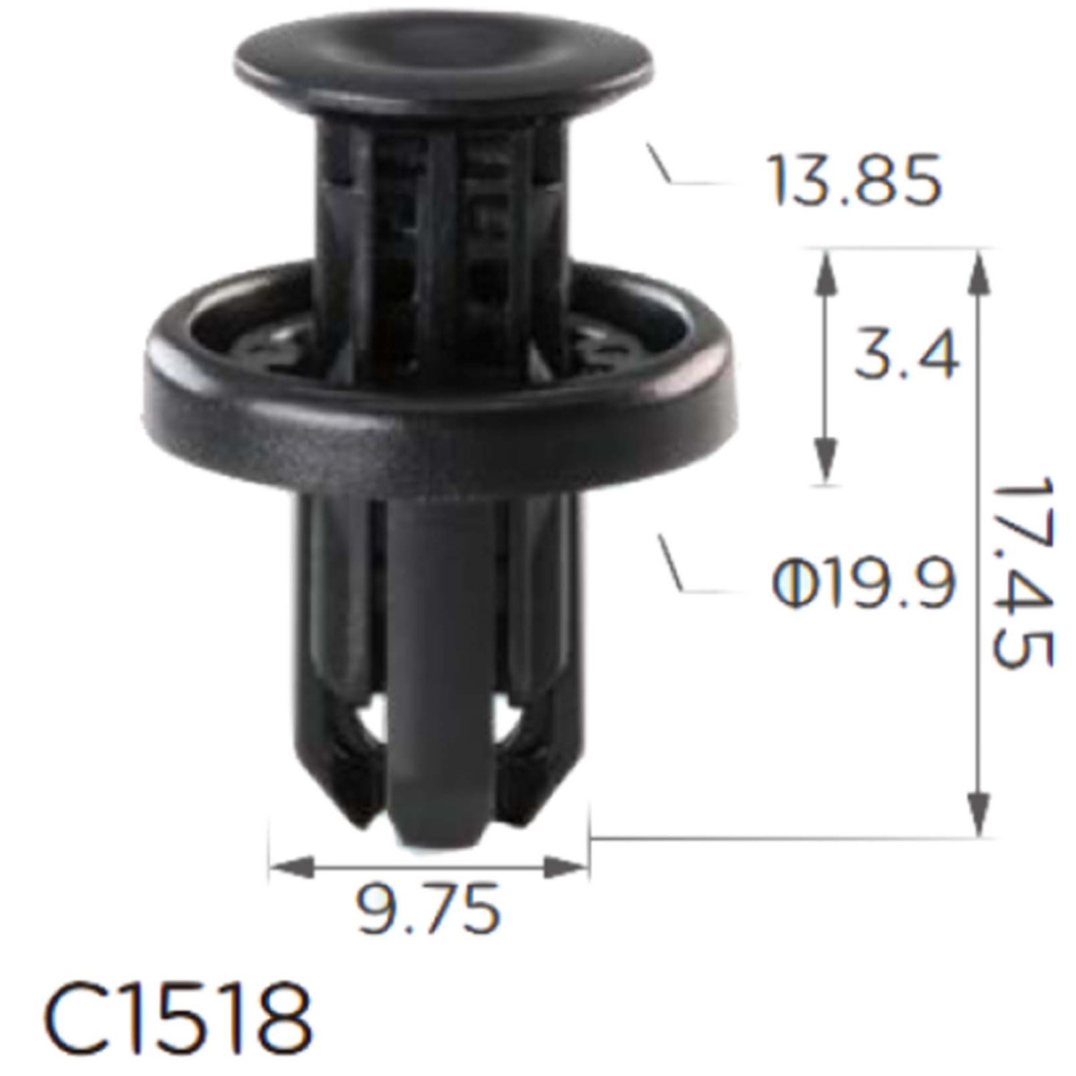 Кліпса криплення Натискна Розпорошена HONDA ACURA (91505TM8003 91505-TM8-003 11412) C1518, фото 1