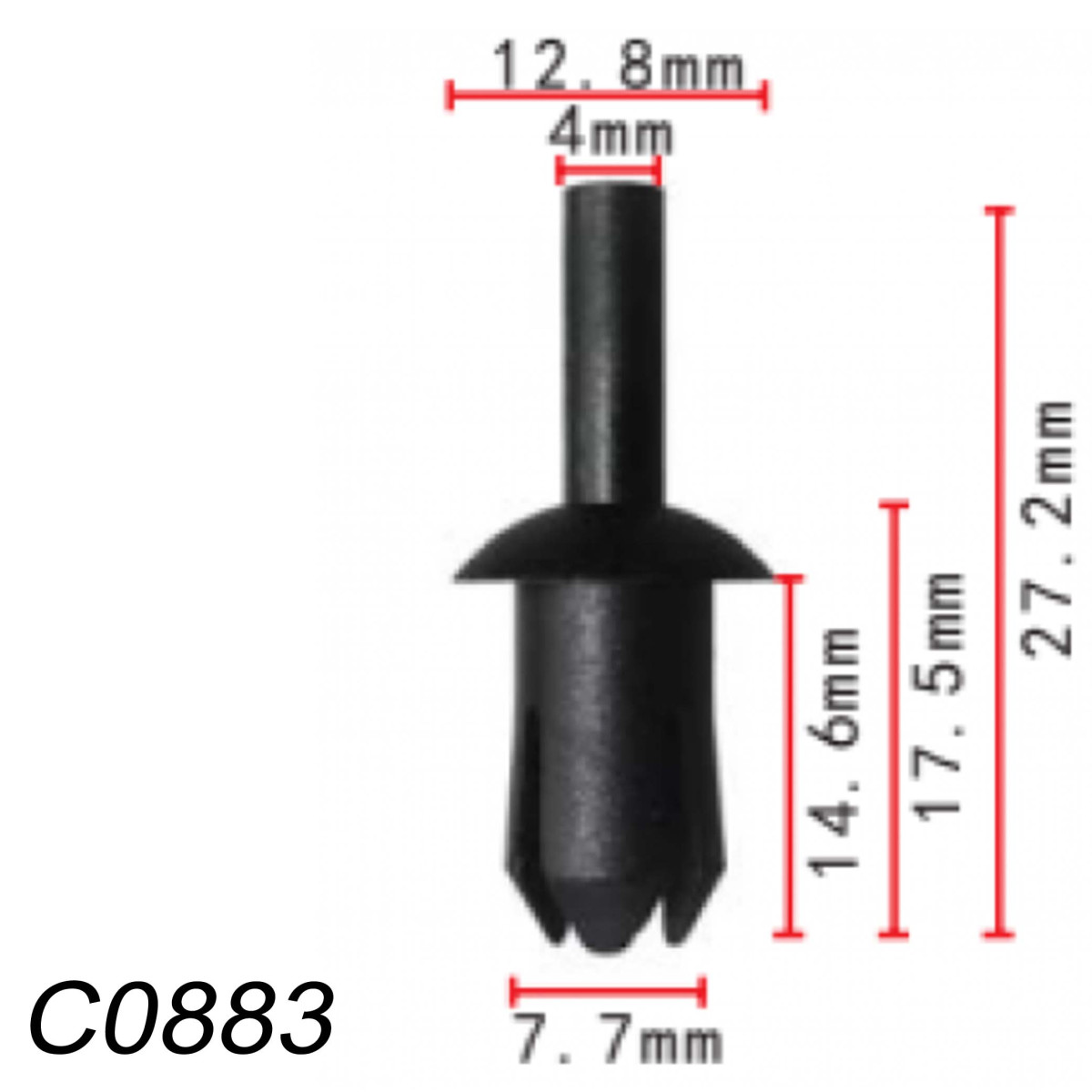 Кліпса криплення Натискна Розпірна MERCEDES SEAT Volkswagen C0883, фото 1