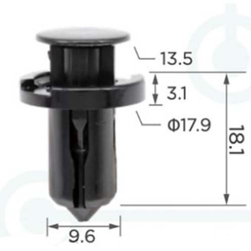 Кліпса криплення Натискна Розпочинна NISSAN HONDA SUBARU (57728AC090 01553-09241 0155309241 11400) C0089, фото 1