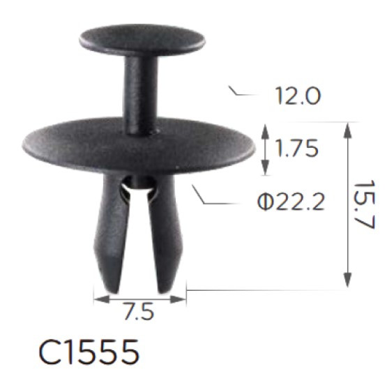 Кліпса криплення Натискна Розпочинна PEUGEOT FIAT CITROEN (699783 9621385880 6997TZ 6997.83) C1555, фото 1