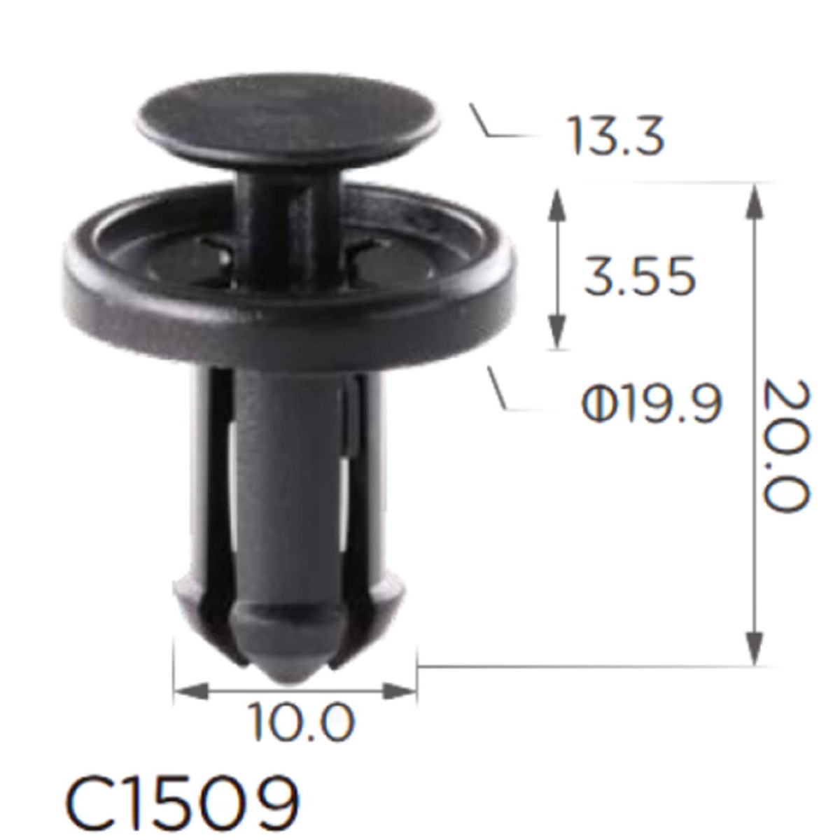 Кліпса криплення Натискна Розпочинна TOYOTA LEXUS HONDA (7586706030 75867-06030 11366 7586733050) C1509, фото 1