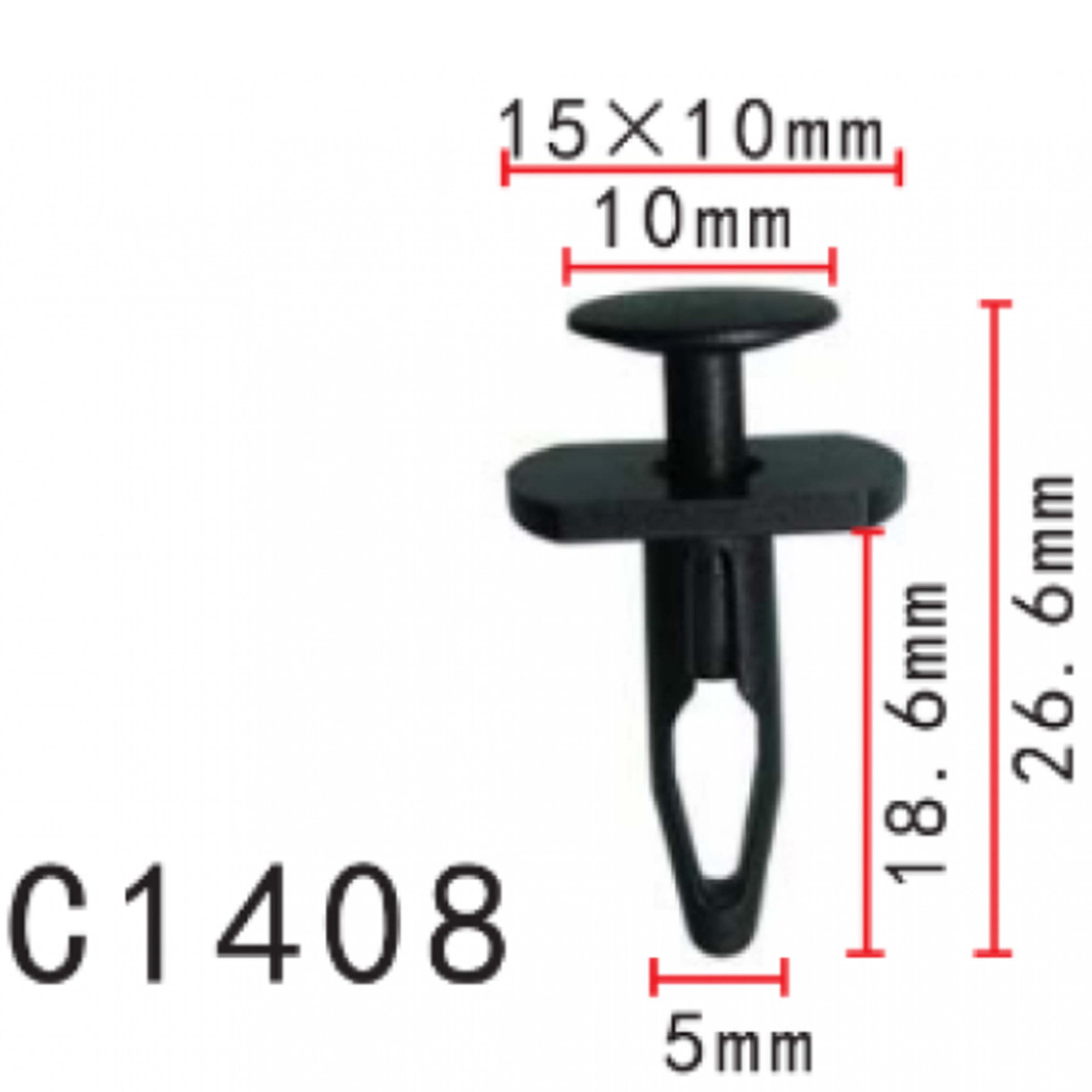 Кліпса криплення Натискна Розпажена Volkswagen OPEL (OEM 1K0807300 11754) C1408, фото 1