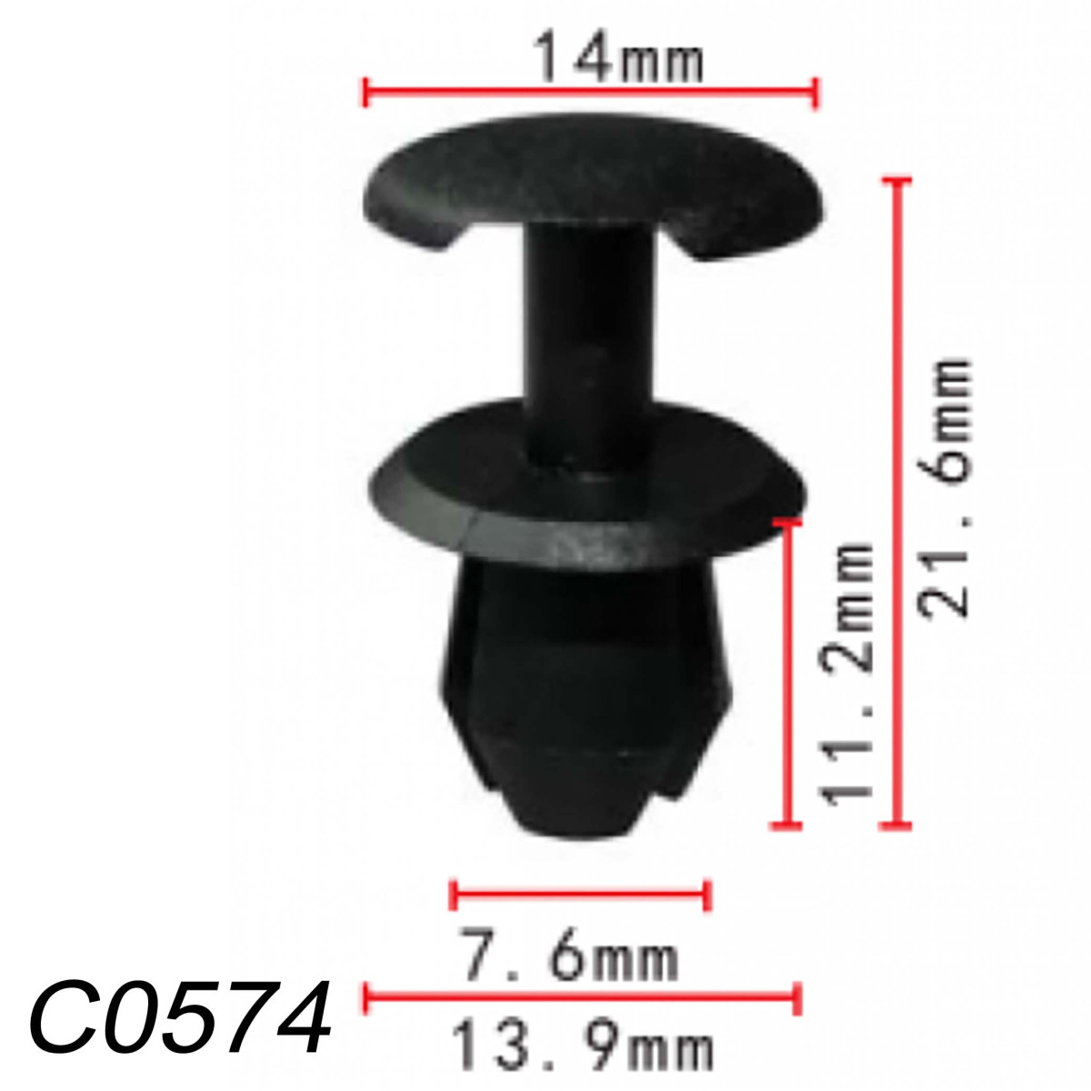 Кліпса криплення Натискна Розпажена Volkswagen SEAT (3338676334FB 11698) C0846, фото 1