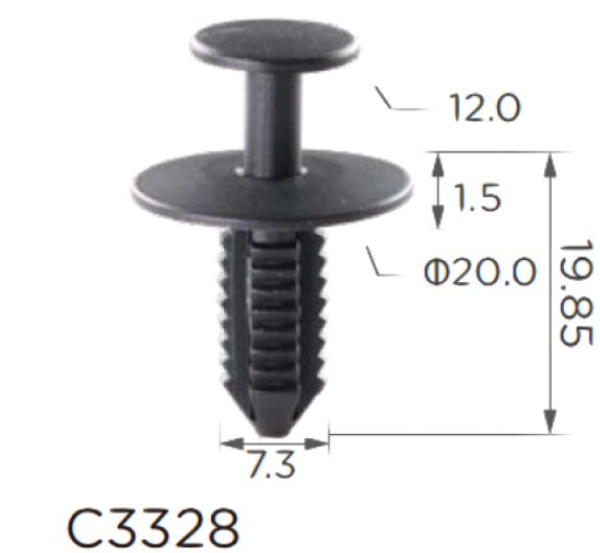 Кліпса криплення Натискна Розпірна Багажник Mercedes A0009914140 C3328, фото 1