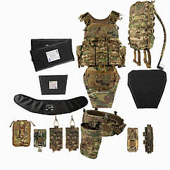 Плитоноска М7 PRO Мультикам + 11 підсумків Гідраційна Система ,РПС з балістичним пакетом 2 класу , захист паху 2 класу та