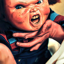 Плакат "Дитяча гра 1, лялька Чакі, жахи, Chucky, Child's Play (1988)", 60×43см, фото 3