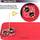 Захисне скло Metal Sparkles на камеру (в упак.) для Apple iPhone 15 (6.1") / 15 Plus (6.7") Червоний / Red, фото 7