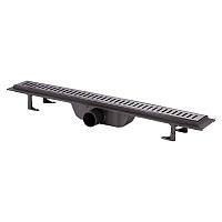 Трап лінійний із сухим закривом і нержавіючою решіткою 700х73 Qtap Dry FA304-700MBLA