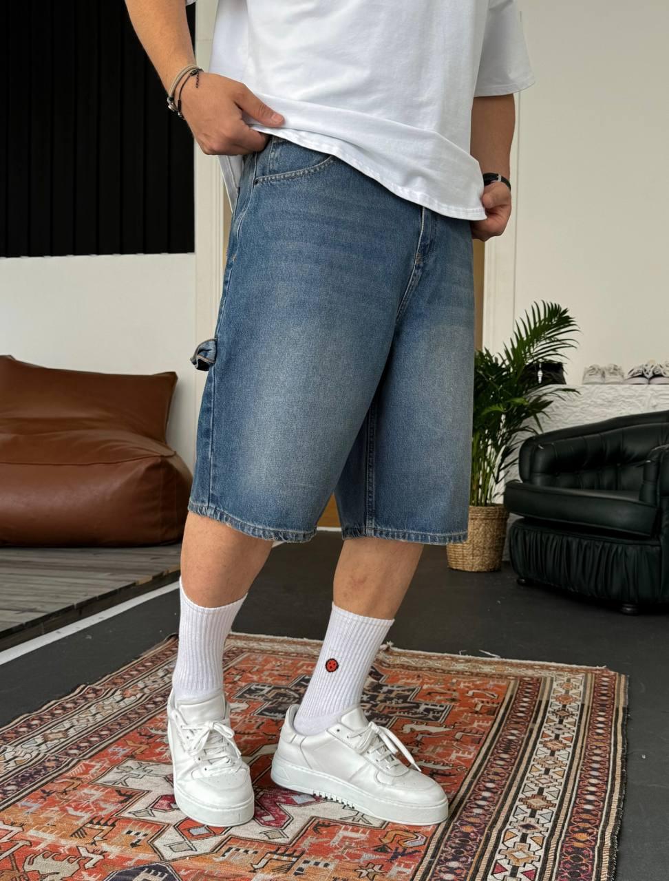 Джинсові шорти широкі чоловічі Baggy