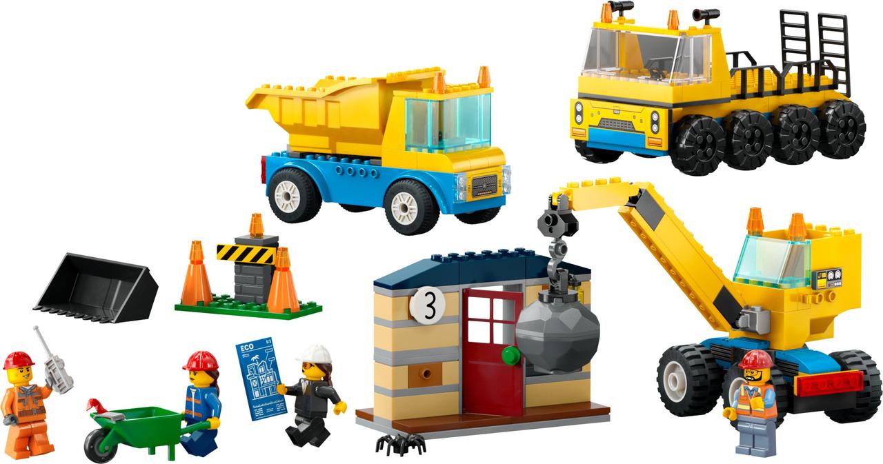 LEGO Конструктор City Будівельна вантажівка й кулястий кран-таран