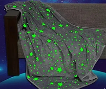 Плед покривало з зірками плед день-ніч 165х130 см покривало плюшеве із зірками, фото 4