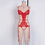 Червоний спокусливий боді з відкритим доступом для сексу, фото 5