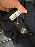 Чоловіча футболка поло Stone Island літня Туреччина трикотажна чорна. Футболка з коміром стон айленд, фото 5