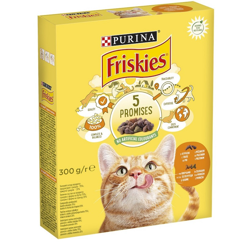 Сухий корм для котів Friskies з куркою й овочами 300 г Purina