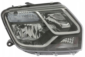 Фара права Dacia Duster 10-18 (H7/H1) TYC ел., без кор., чорний розсіювач