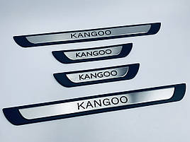 Накладки на пороги для Renault Kangoo 1998-2008 (хром-пласт) TAN24